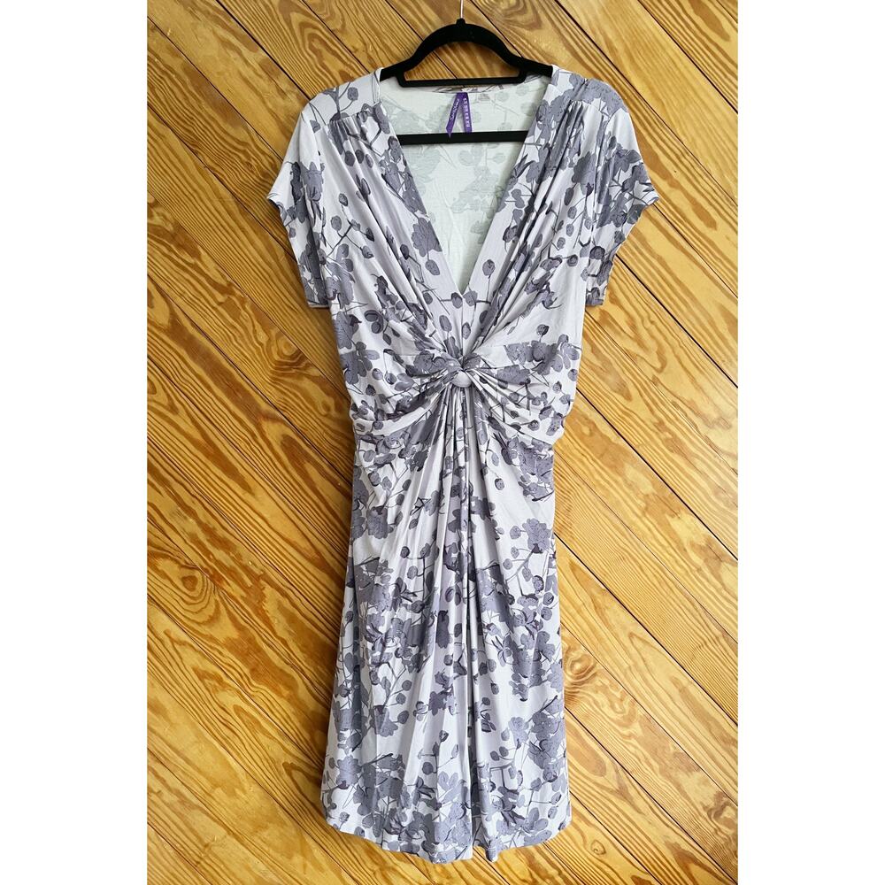 SERAPHINE Maternity Lavender Blossom Knot Front Empire Waist Dress - Picture 7 of 7